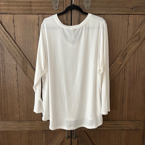 Athleta Essential Long-sleeve V-Neck Top White Size 3X - Picture 3 of 6